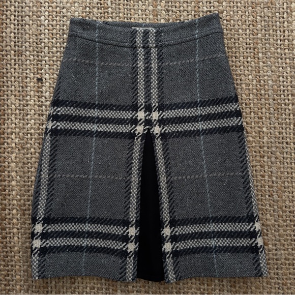 Burberry Dresses & Skirts - Burberry Gray Plaid Midi Skirt